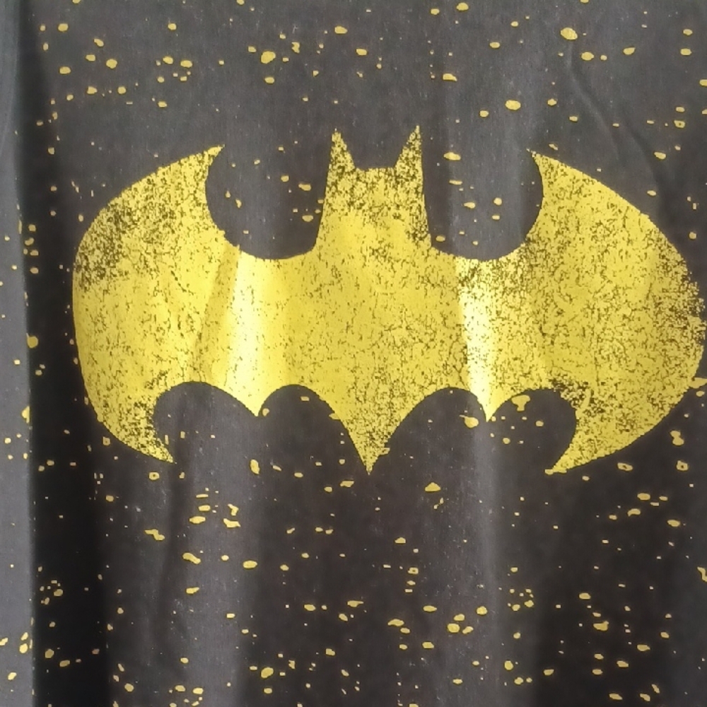 Batman Black Tee with Yellow Bat Emblem - Picture 3 of 6